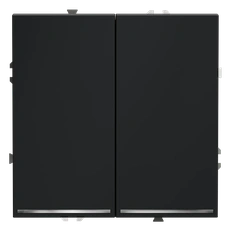 Изображение Выключатель встраиваемый VOLTUM S70 двухклавишный с подсветкой 10А, (графит)